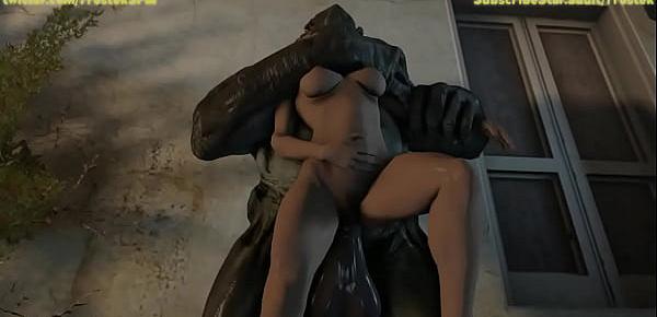  MKX Sonya fucked from behind by huge cock monster 3D animation